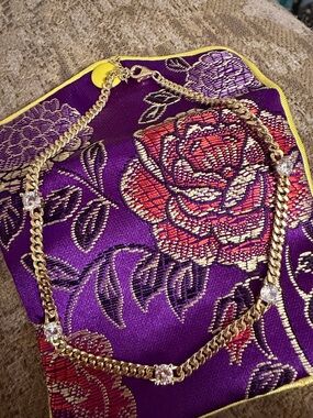 Gold chain with cz’s ankle chain. Very cool!